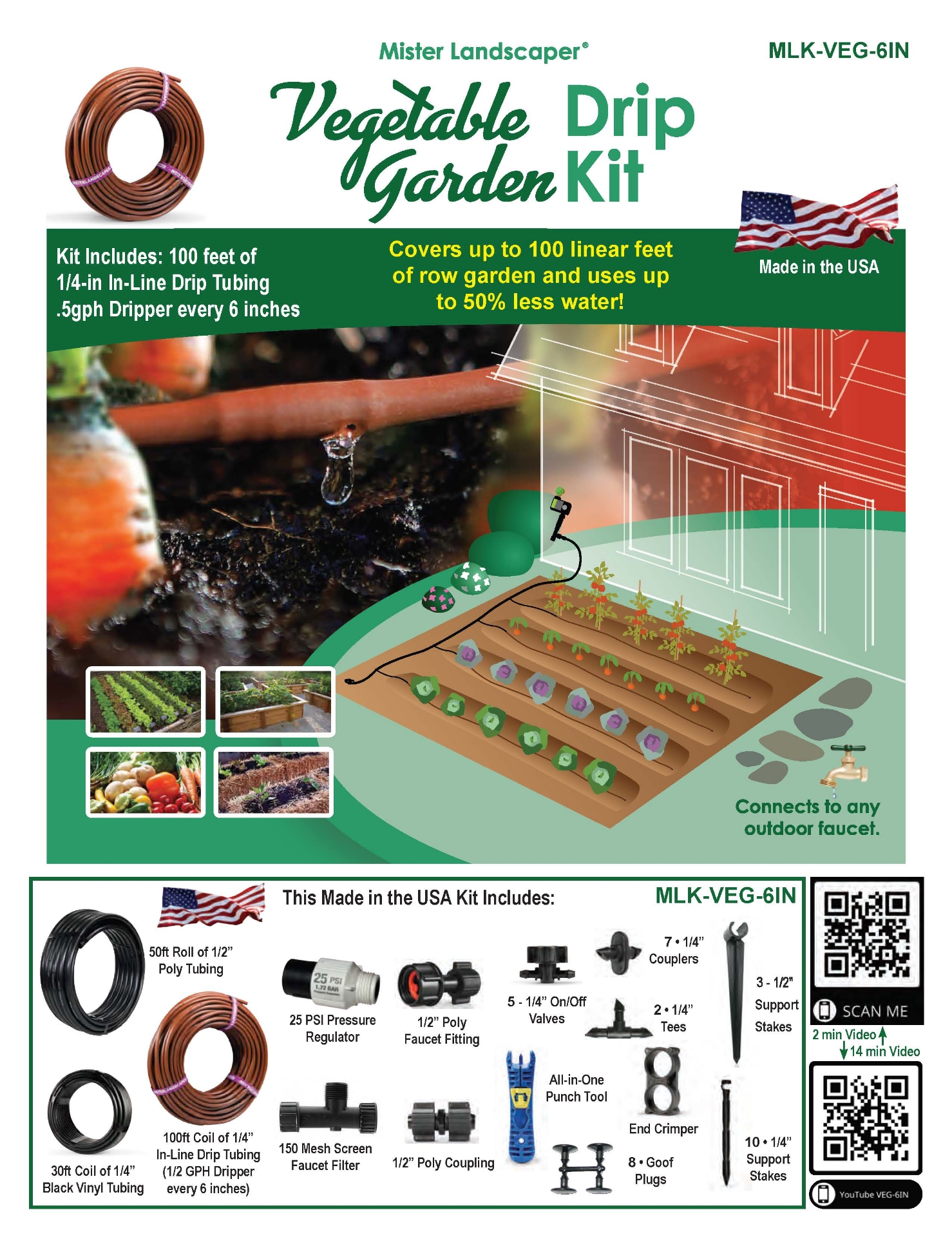 Picture of Vegetable Garden Drip Kit-6 in Spacing